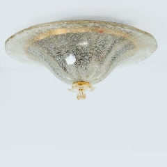 Clear Glass Flush Mount Murano Glass Barovier & Toso, Italy