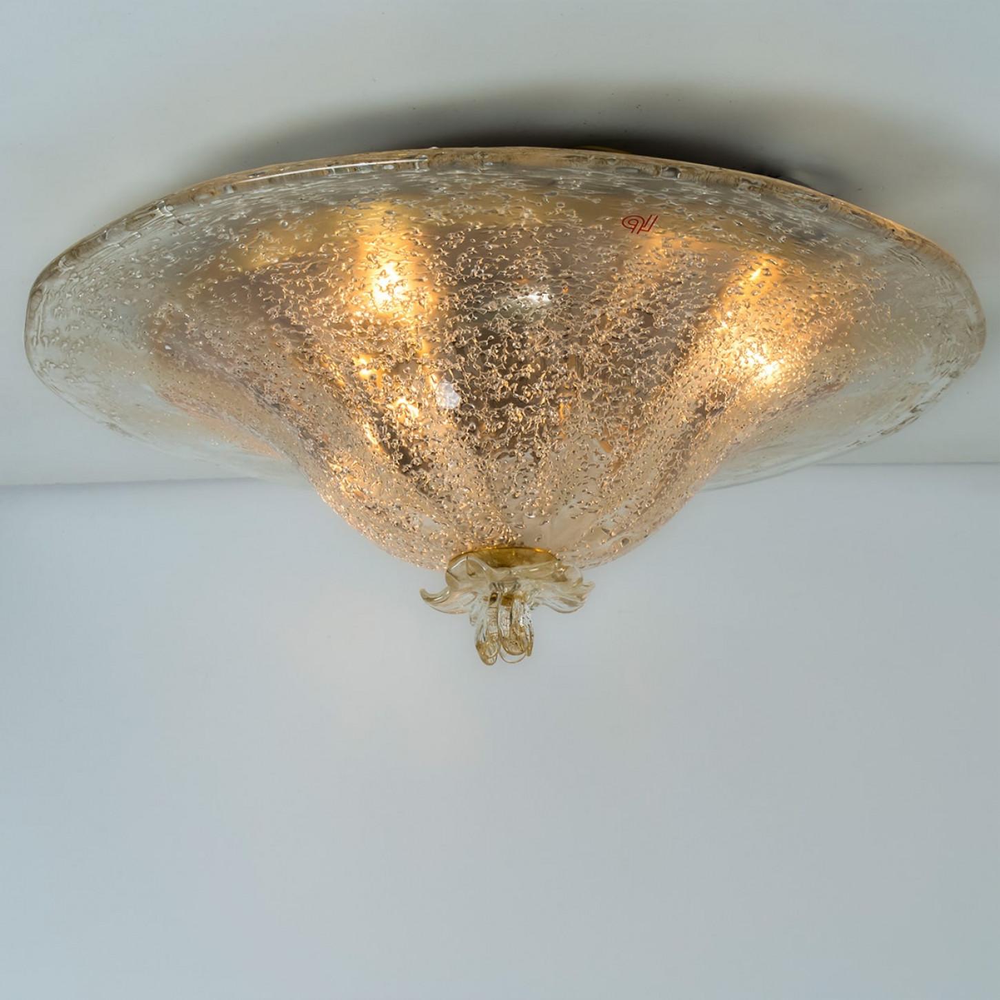 italien Monture affleurante en verre clair Verre de Murano Barovier&Toso, Italie en vente