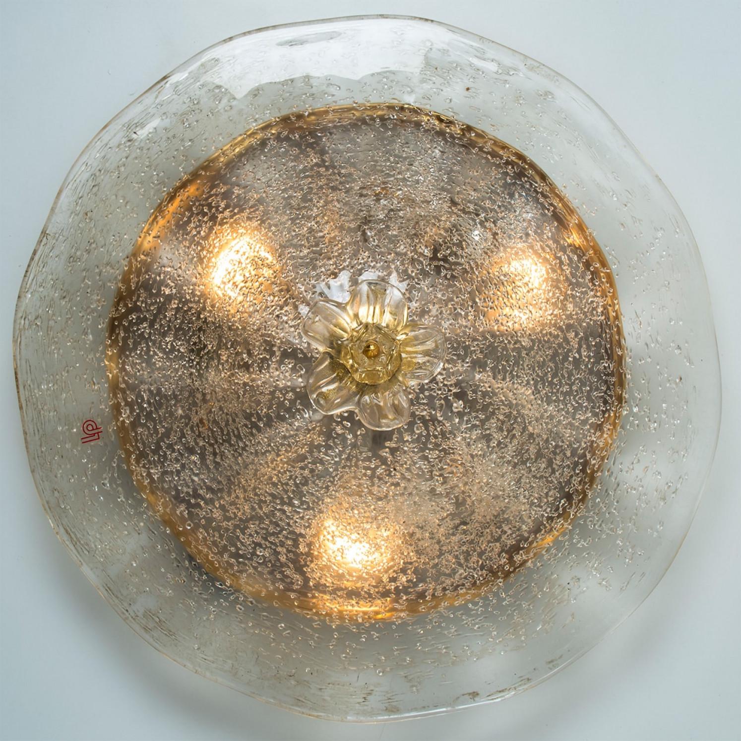 Monture affleurante en verre clair Verre de Murano Barovier&Toso, Italie Bon état - En vente à Rijssen, NL