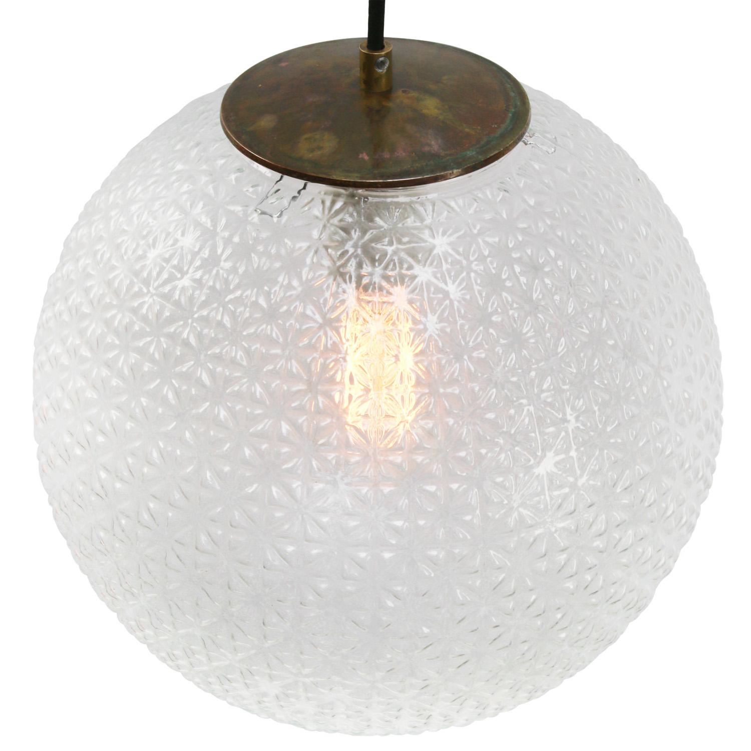 Clear texture glass pendant.

Weight: 2.80 kg / 6.2 lb

Priced per individual item. All lamps have been made suitable by international standards for incandescent light bulbs, energy-efficient and LED bulbs. E26/E27 bulb holders and new 110 volt
