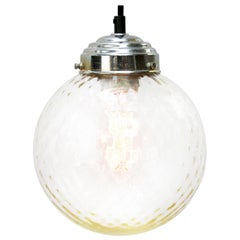 Clear Glass Globe Vintage European Metal Top Pendant Light