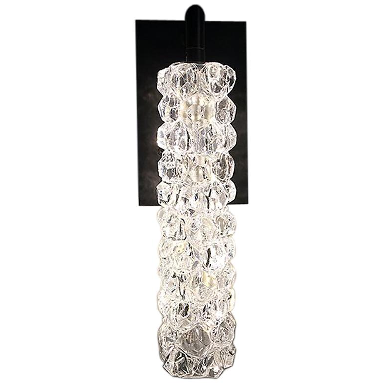 Clear Glass Ice Sconce by Studio Bel Vetro For Sale
