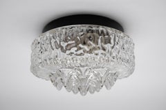 Clear Glass Icicles Flush Mount, Germany 1960s