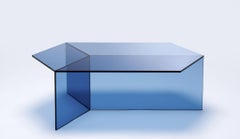 Table basse "Isom Oblong" en verre transparent, Sebastian Scherer