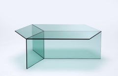 Table basse "Isom Oblong" en verre transparent, Sebastian Scherer