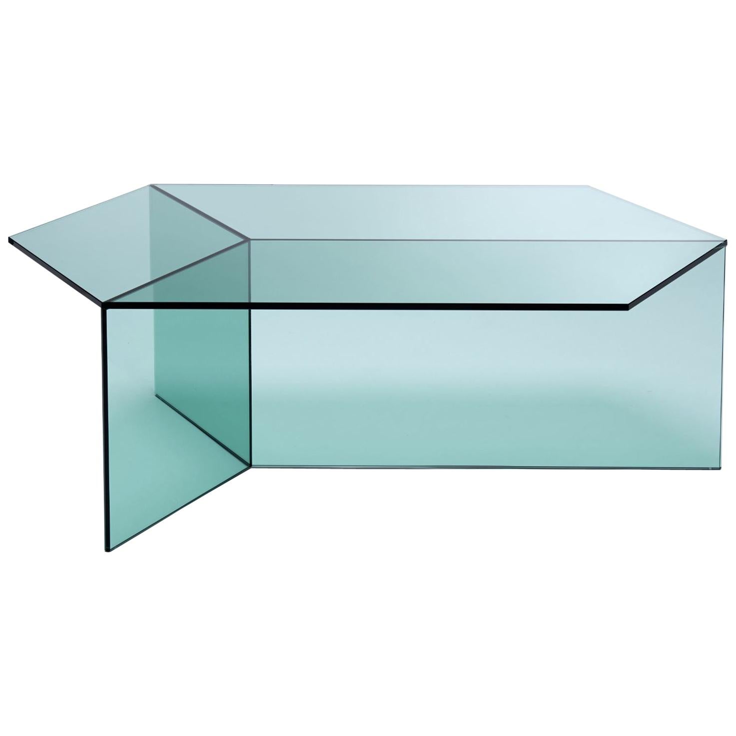 Table basse "Isom Oblong" en verre transparent, Sebastian Scherer