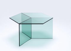 Table basse "Isom Square" en verre transparent, Sebastian Scherer
