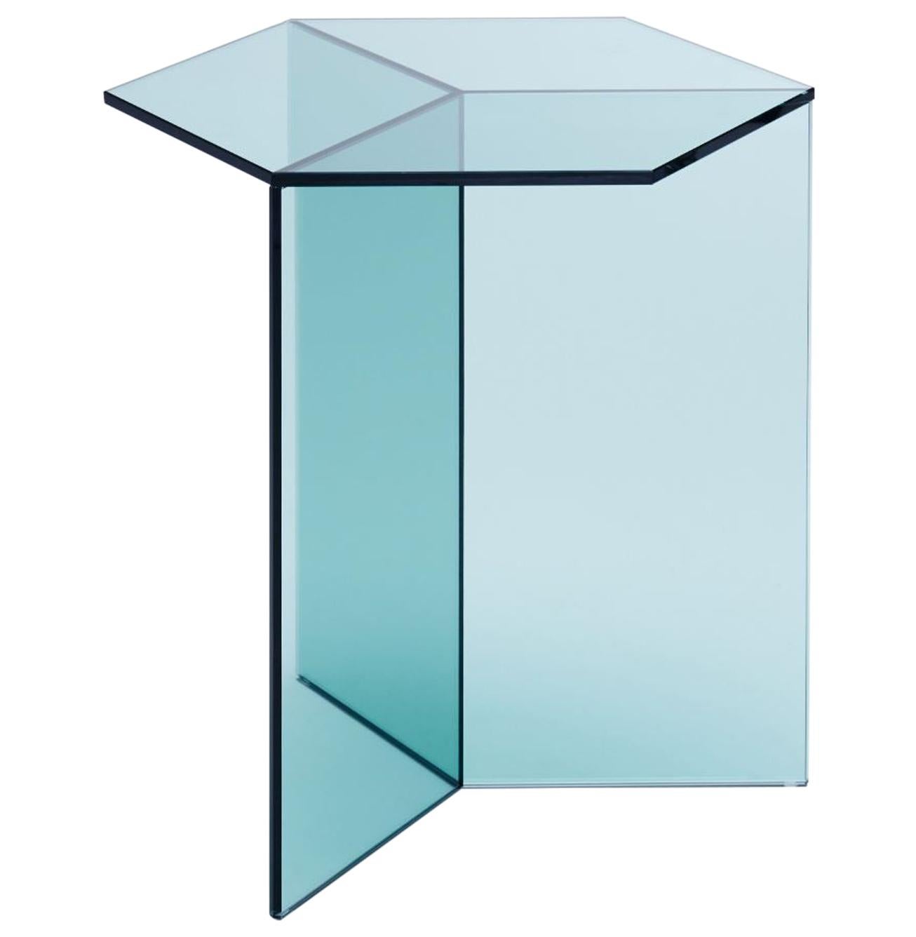 Table basse "Isom Tall" en verre transparent, Sebastian Scherer