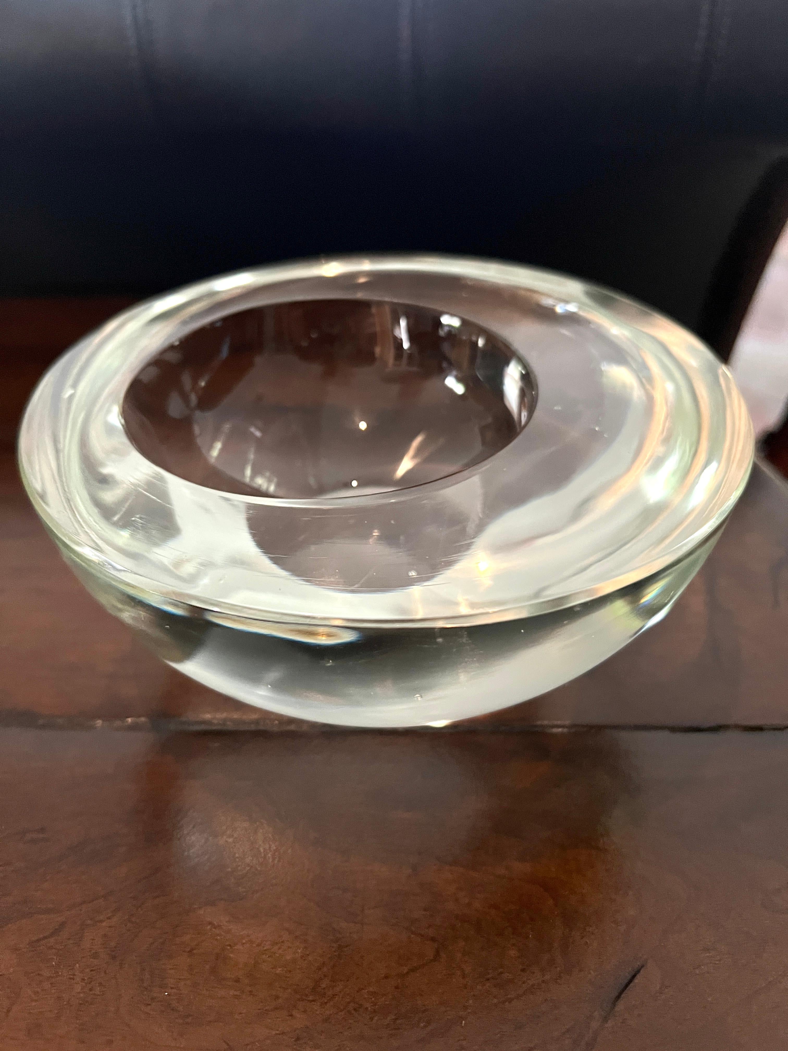 Italienische Murano Schale aus Klarglas im Angebot 3