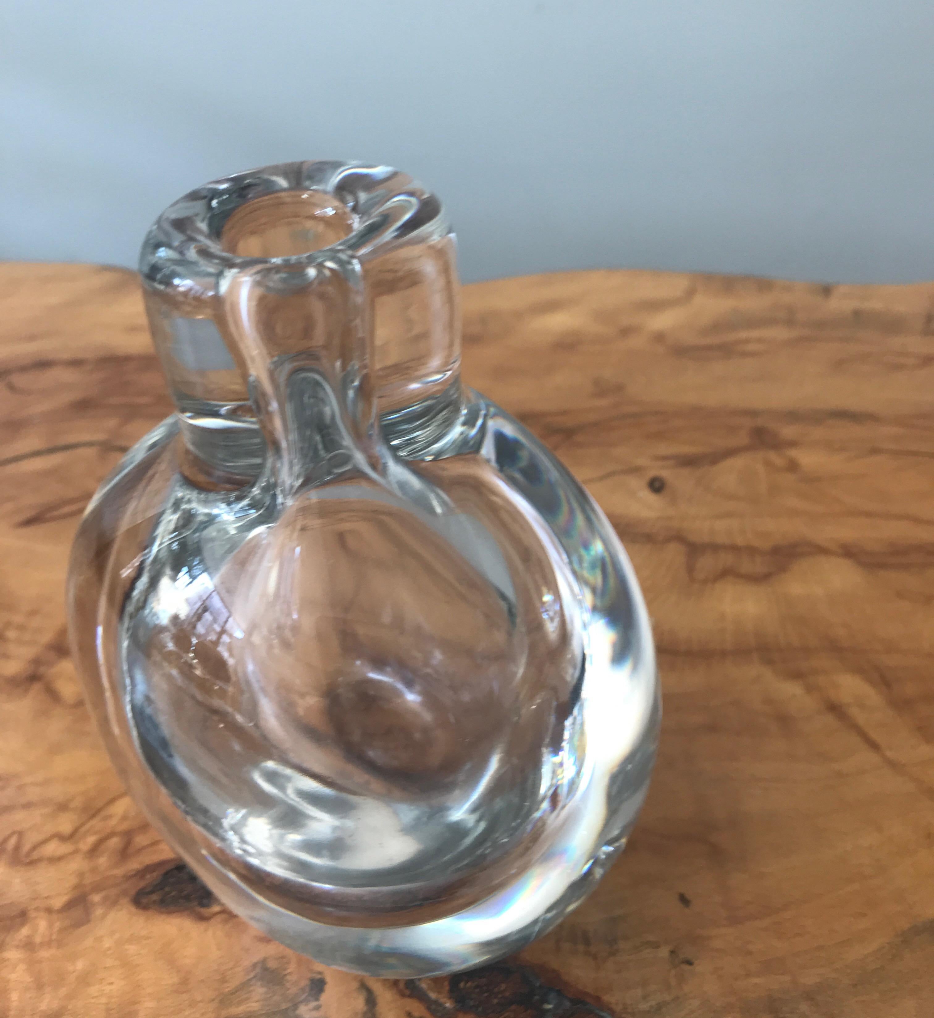 Scandinavian Modern Clear Glass Kosta Boda Vase by Vicki Lindstrand