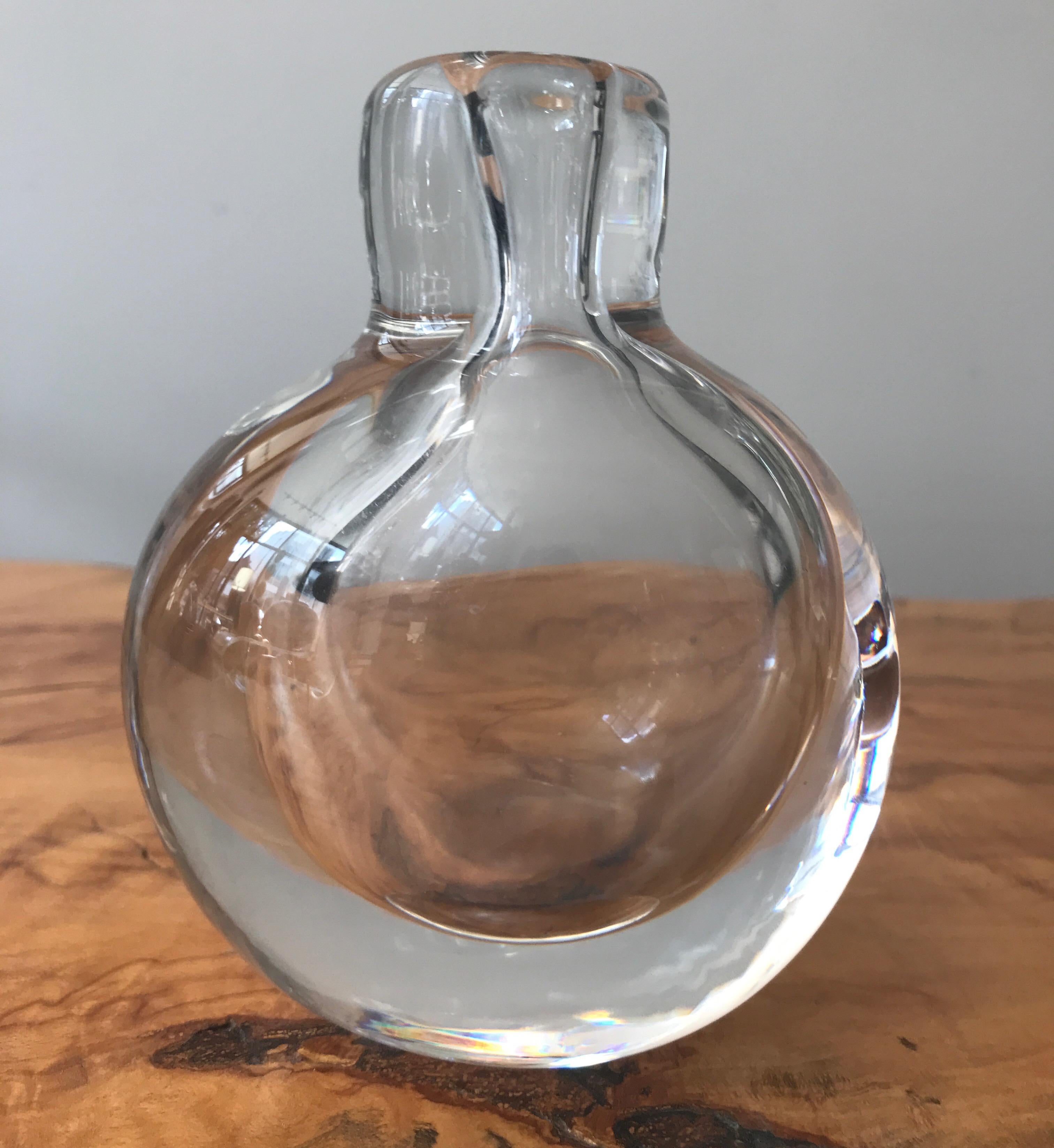 Swedish Clear Glass Kosta Boda Vase by Vicki Lindstrand