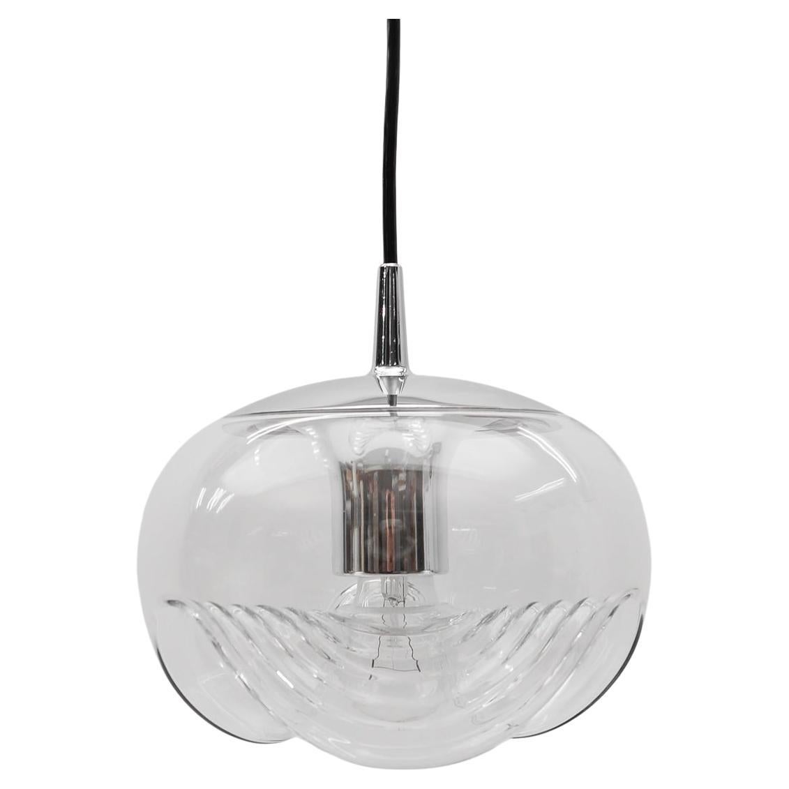 Lámpara de cristal transparente "Wave" de Koch & Lowy para Peill & Putzler, años 60 en venta