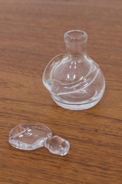 Clear Glass miniature "People" Decanter by Erik Höglund, Boda, Sweden, 1950s