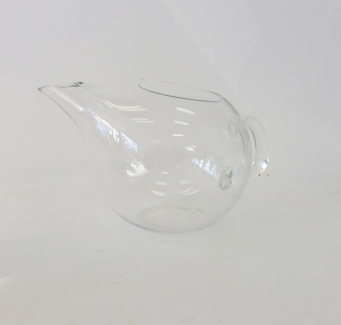 American Clear Glass Modernist Margarita Martini Cocktail Pitcher For Sale