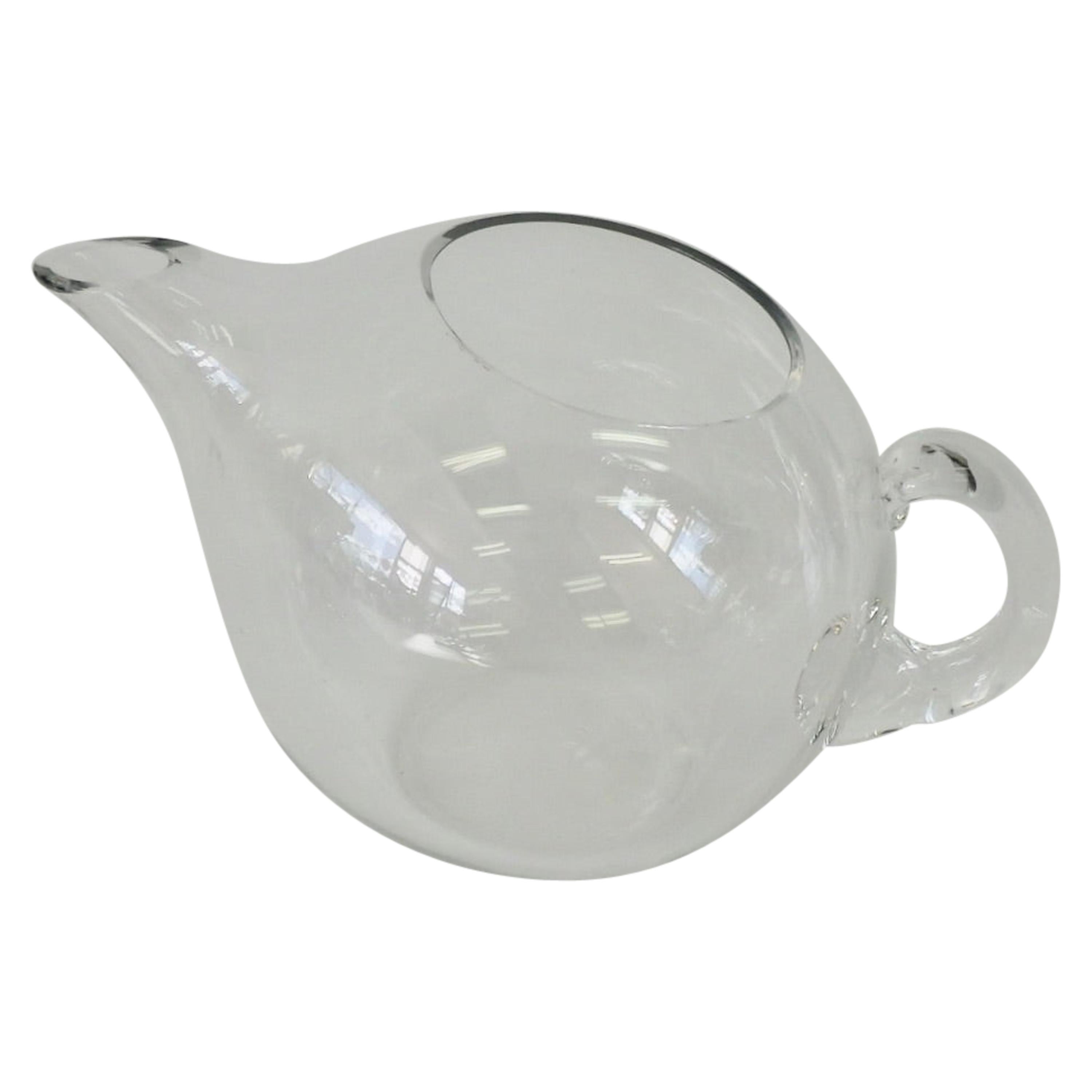Clear Glass Modernist Margarita Martini Cocktail Pitcher For Sale