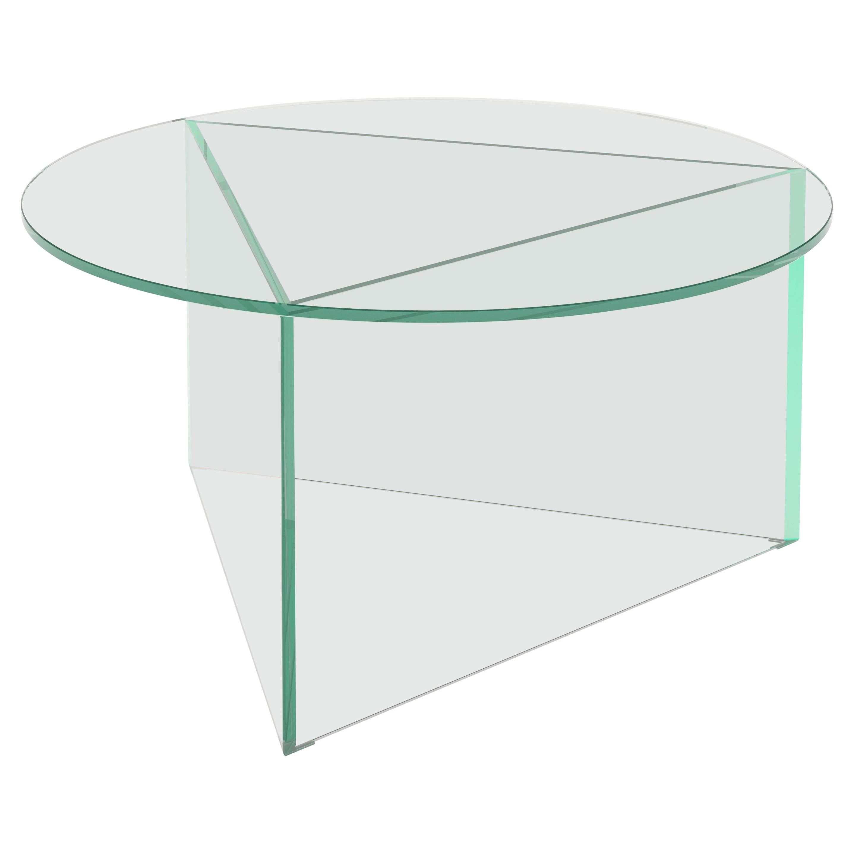 Clear Glass Prisma Circle 70 Coffe Table by Sebastian Scherer For Sale