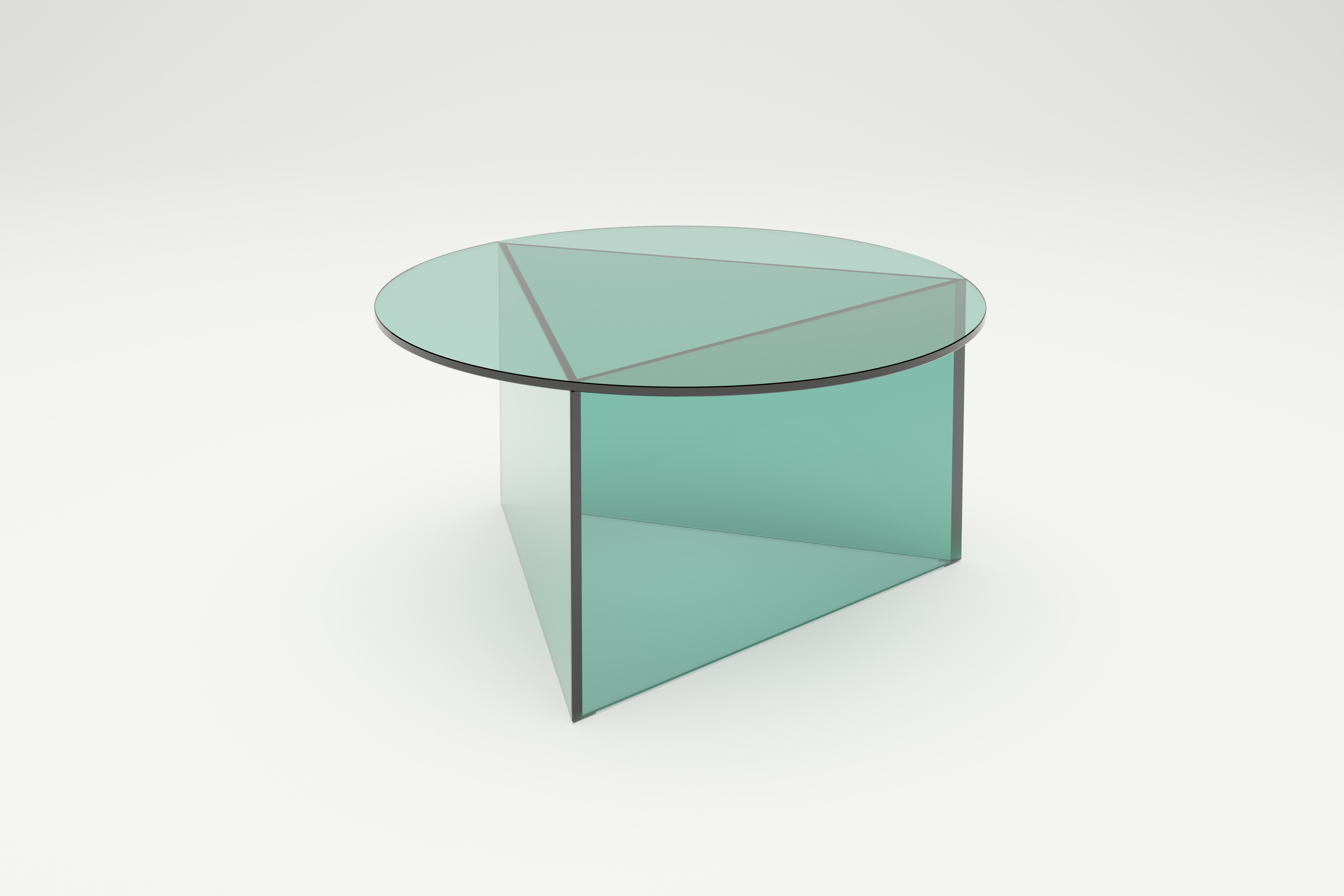 Clear Glass Prisma Circle 80 Coffe Table by Sebastian Scherer In New Condition For Sale In Geneve, CH