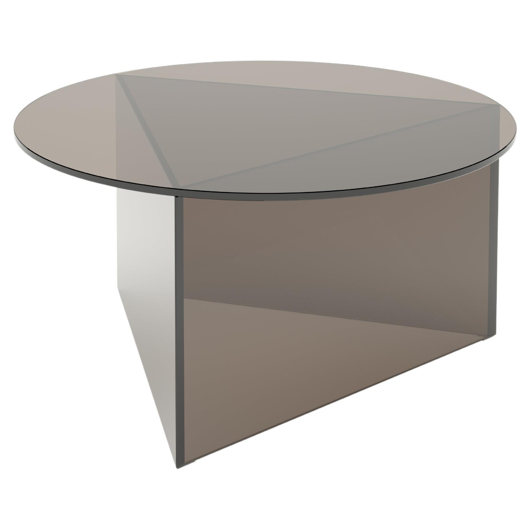 Travertine Prisma Circle 70 Coffe Table by Sebastian Scherer For Sale