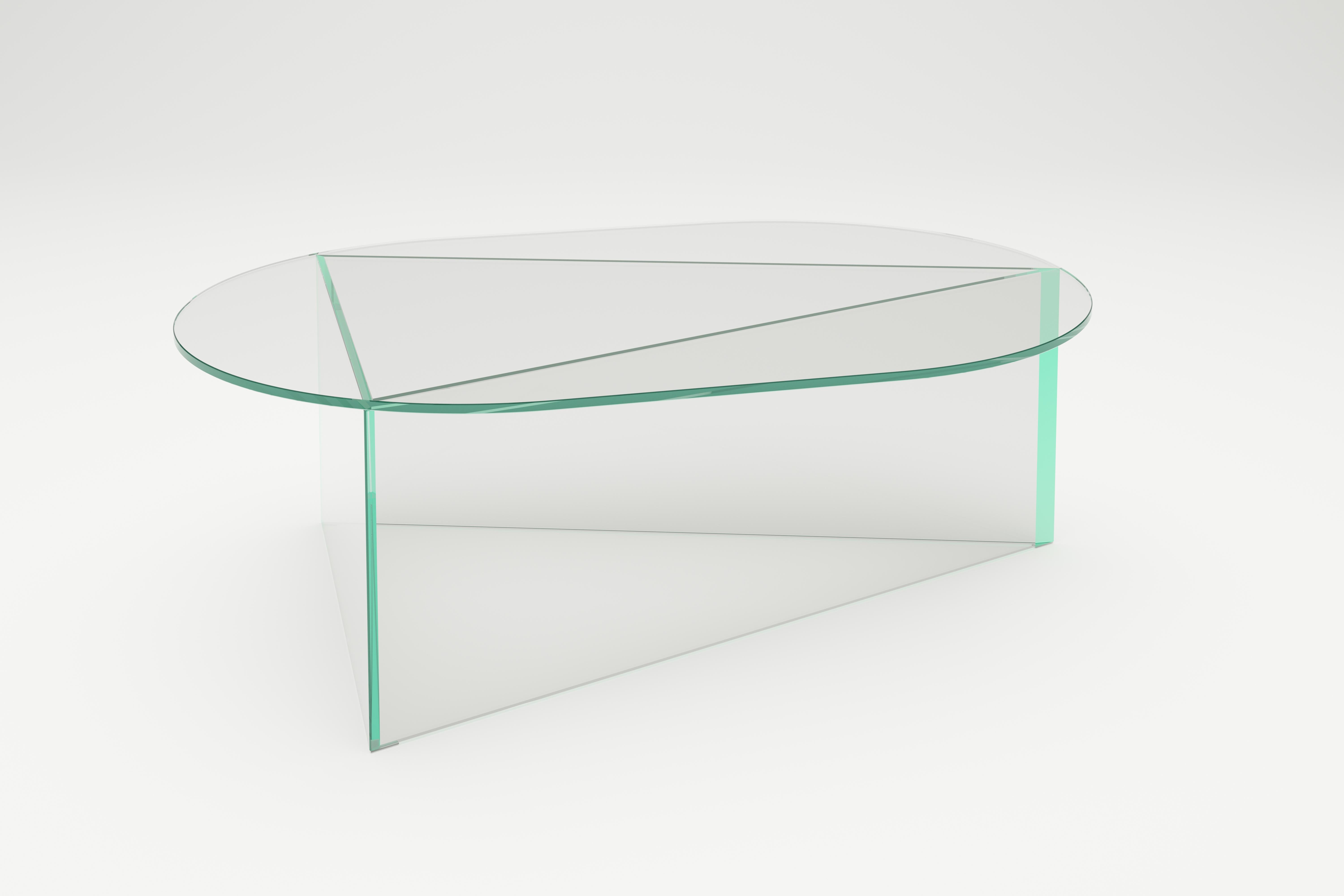 Post-Modern Clear Glass Prisma Oblong 105 Coffee Table by Sebastian Scherer