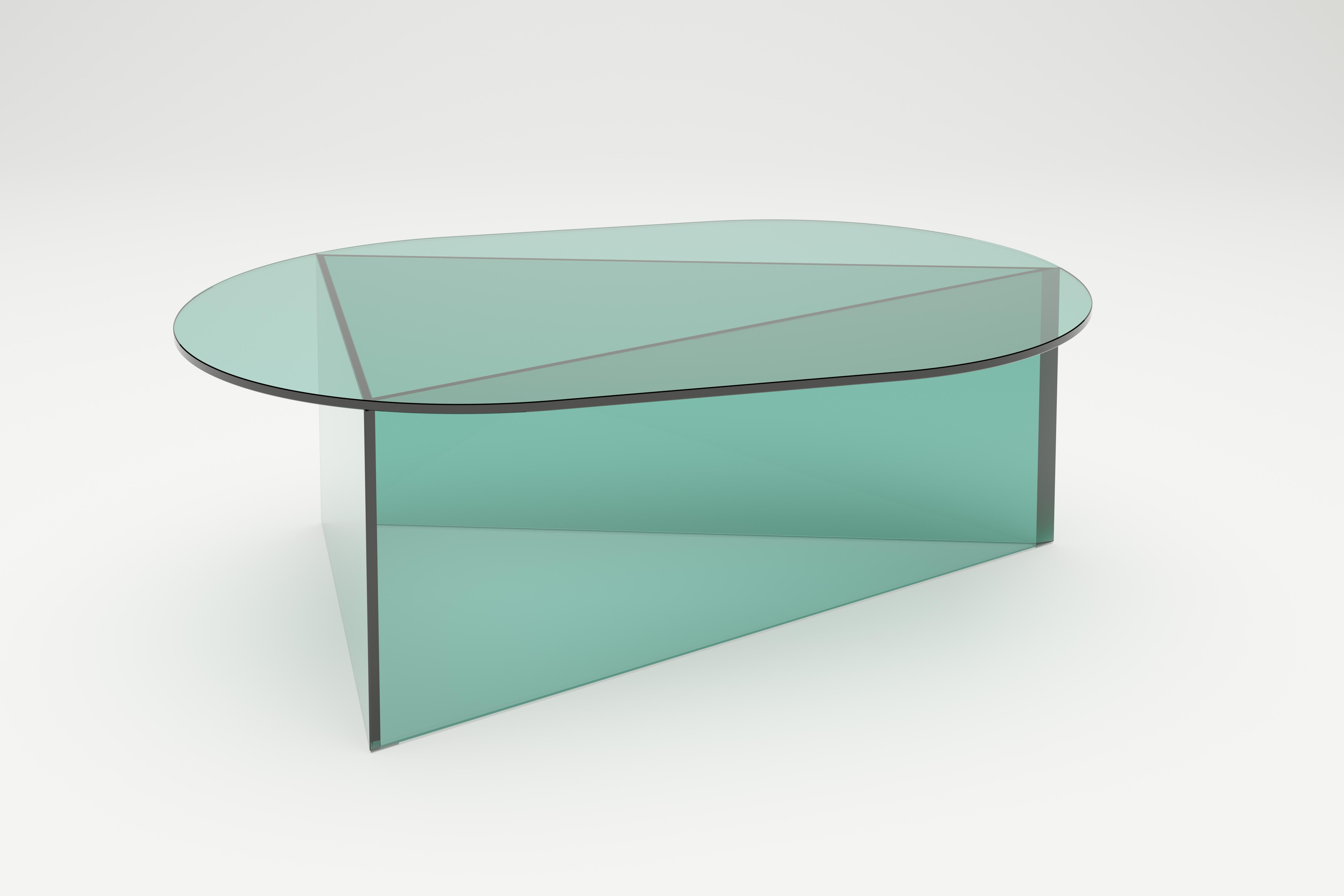 Clear Glass Prisma Oblong 120 Coffe Table by Sebastian Scherer In New Condition For Sale In Geneve, CH