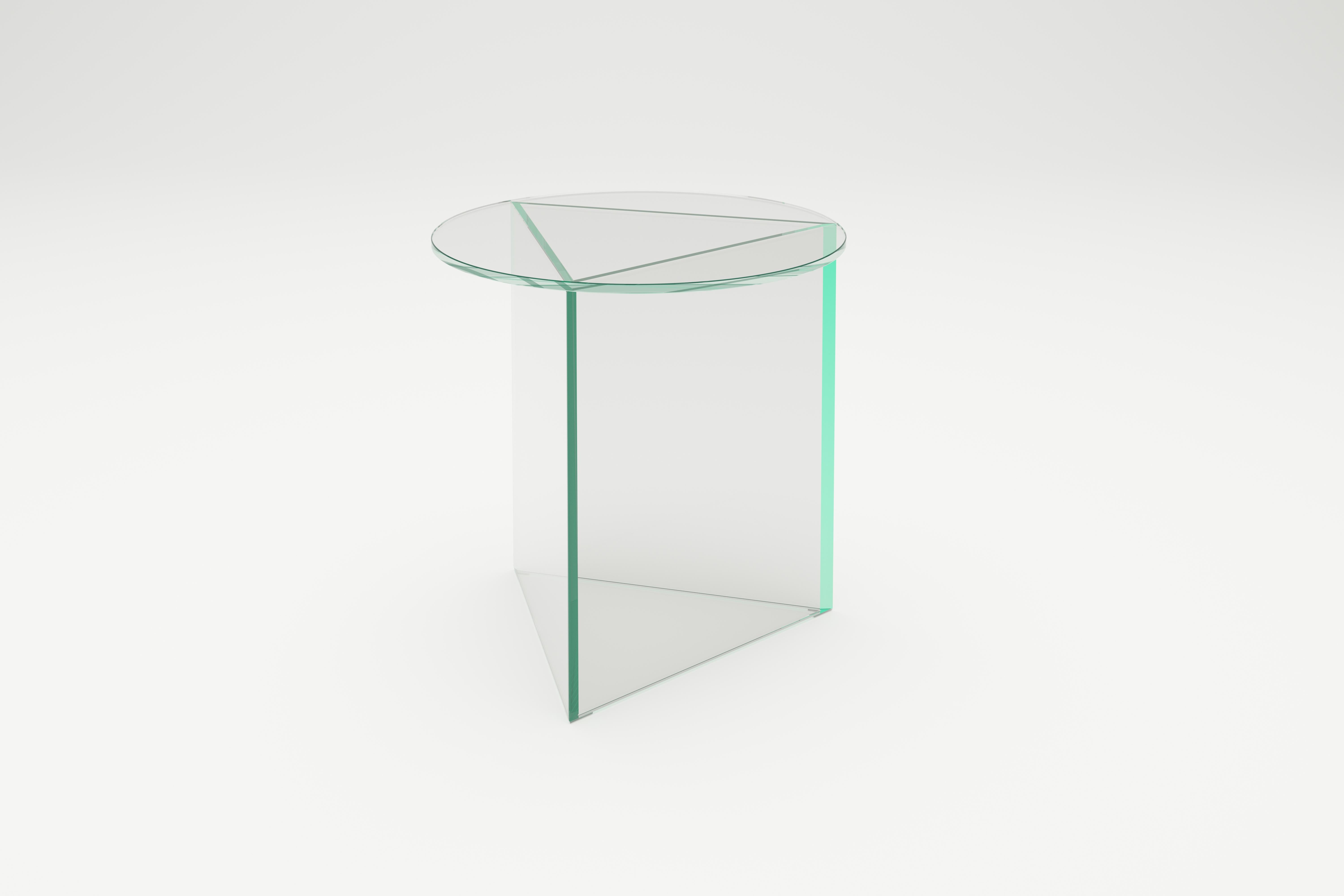 Post-Modern Clear Glass Prisma Tall 45 Coffe Table by Sebastian Scherer For Sale