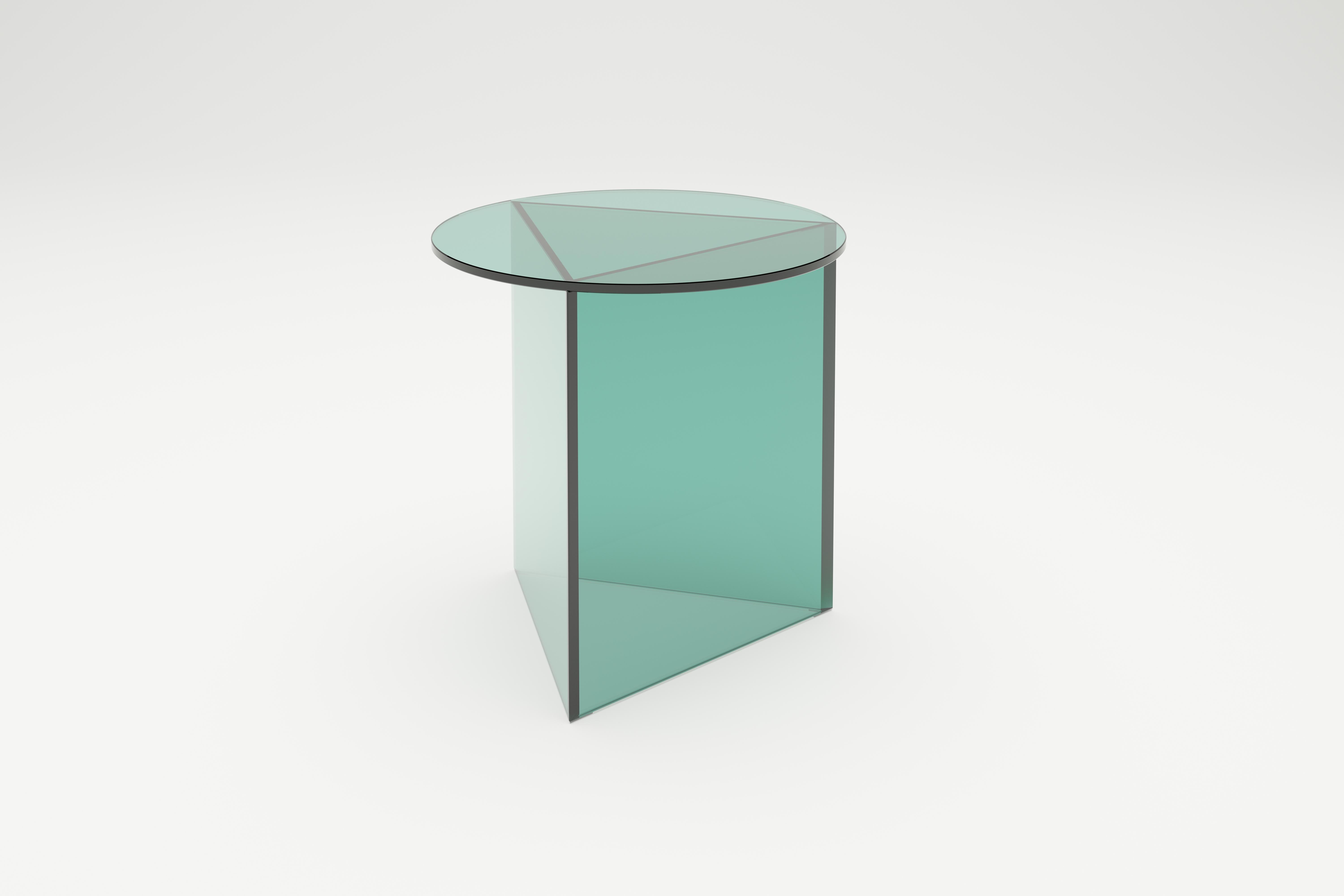 Clear Glass Prisma Tall 45 Coffe Table by Sebastian Scherer In New Condition For Sale In Geneve, CH