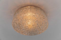 Clear Glass Round Flush Mount Light, Germany 1960s