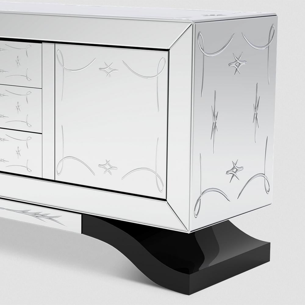 Portoghese Credenza in vetro trasparente in vendita