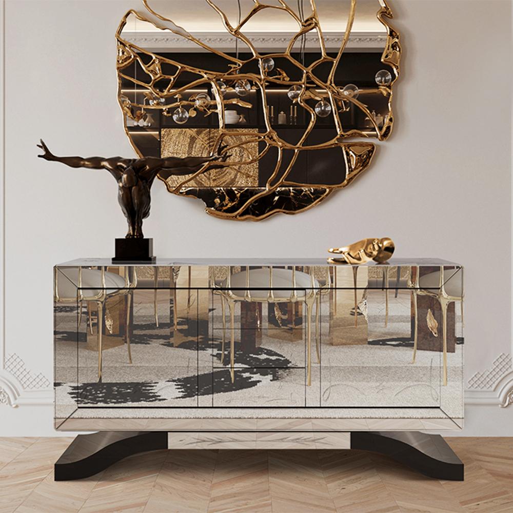 Clear Glass Sideboard For Sale 1