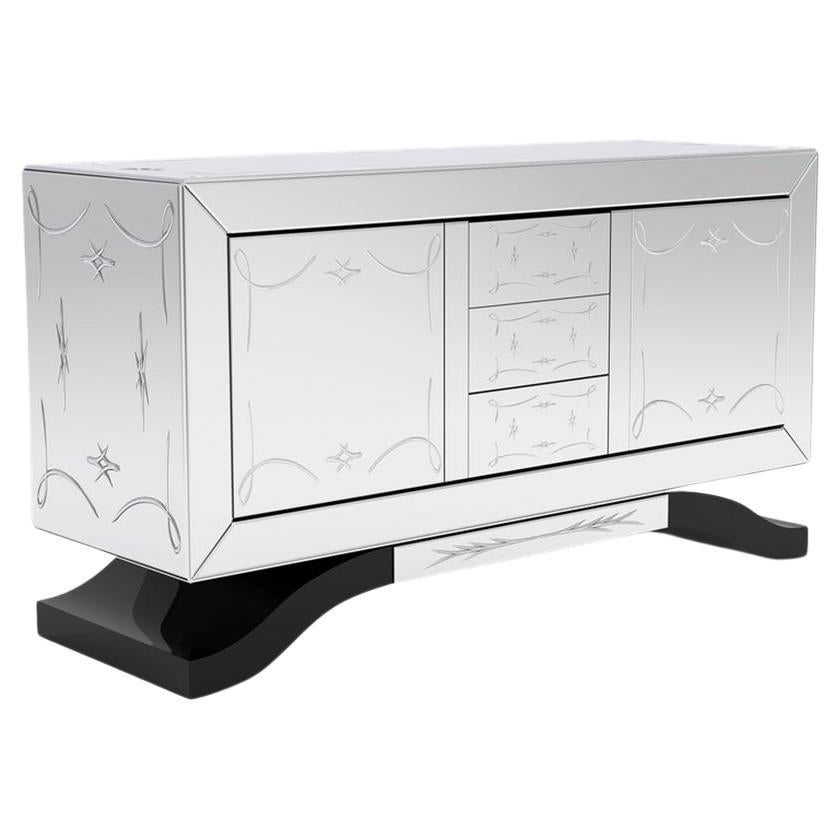 Clear Glass Sideboard For Sale