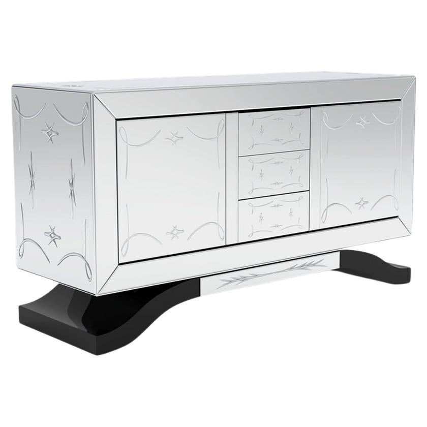 Credenza in vetro trasparente
