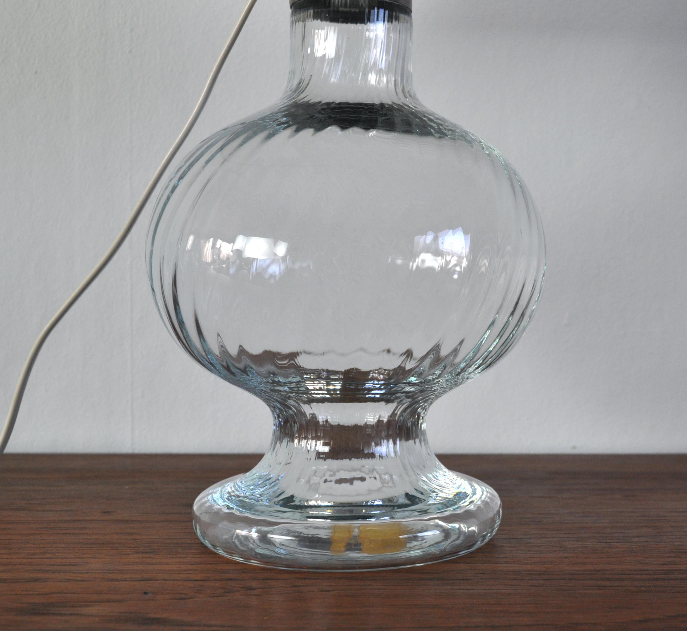 Clear Glass Table Lamp by Michael Bang, Holmegaard Glasværk, 1978 In Good Condition For Sale In Vordingborg, DK