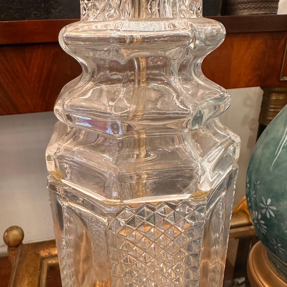 Tischlampen aus Klarglas (Mitte des 20. Jahrhunderts) im Angebot