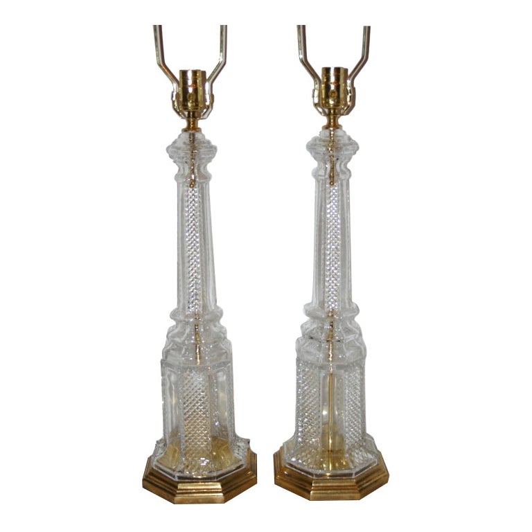 Lámparas de mesa de cristal transparente