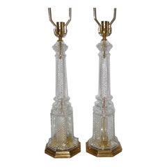 Lámparas de mesa de cristal transparente