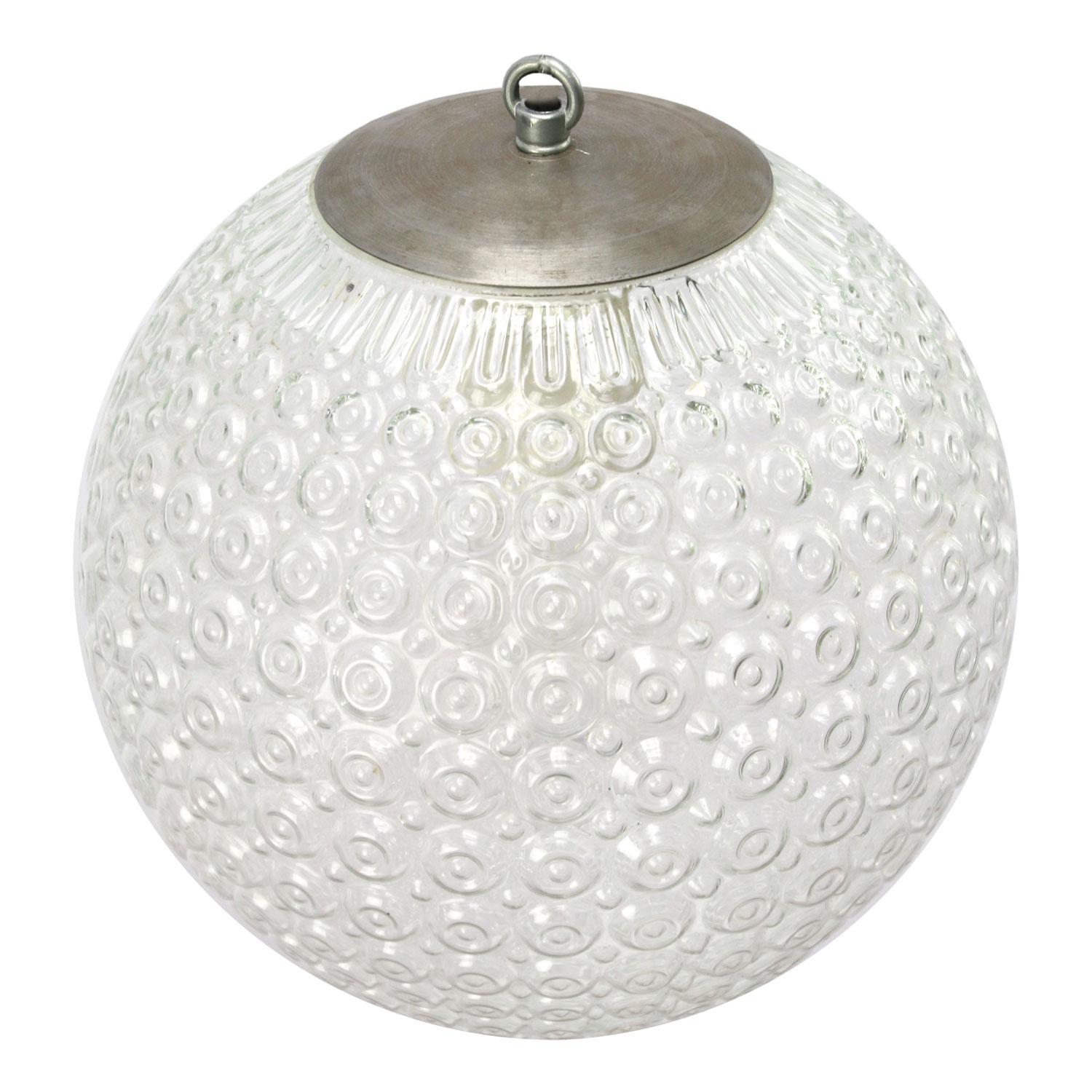 Clear texture glass pendant.

Weight: 2.50 kg / 5.5 lb

Priced per individual item. All lamps have been made suitable by international standards for incandescent light bulbs, energy-efficient and LED bulbs. E26/E27 bulb holders and new wiring