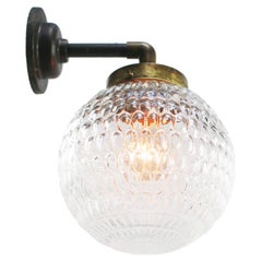 Clear Glass Vintage Industrial Brass Cast Iron Sconces Wall Lights