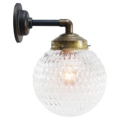 Clear Glass Retro Industrial Brass Cast Iron Scones Wall Lights