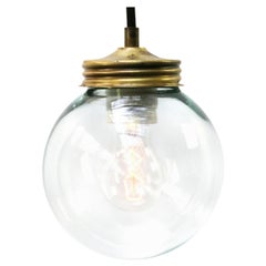 Clear Glass Vintage Industrial Brass Pendant Lights