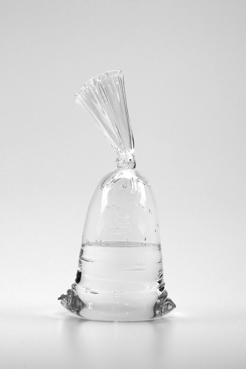 American Clear Glass Water Bag Sculptures Trio by Dylan Martinez For Sale