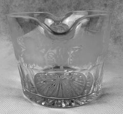 Double Lipped Wine Rinser with Engraved Grapes and Leaves, 19th Century