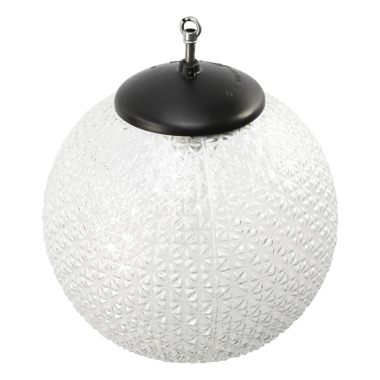 Clear texture globe glass pendant.

Weight: 2.80 kg / 6.2 lb

Priced per individual item. All lamps have been made suitable by international standards for incandescent light bulbs, energy-efficient and LED bulbs. E26/E27 bulb holders and new