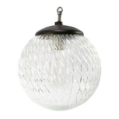 clear bakelite Clear Globe Glass Vintage European Bakelite Top Pendant Lights