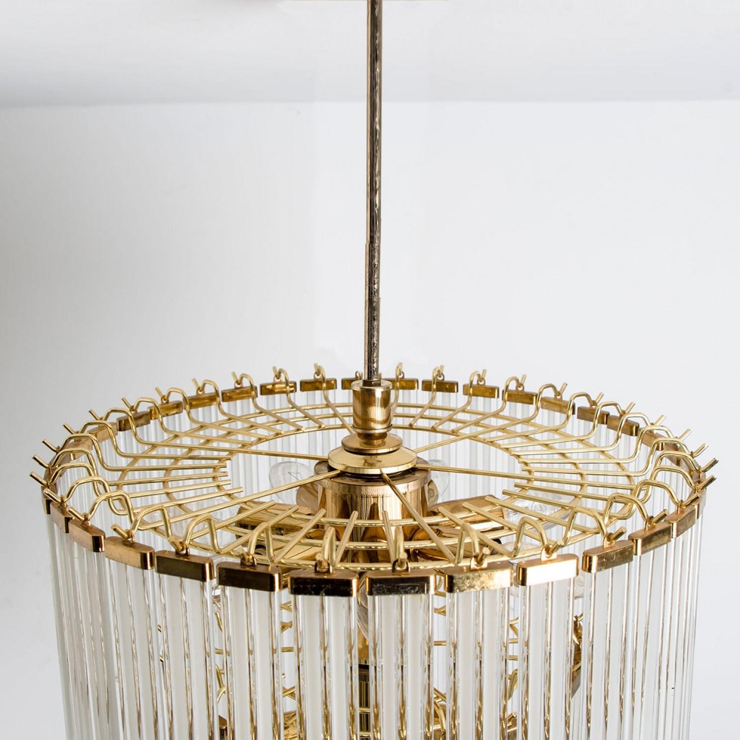 Altro Lampadario a stelo in vetro oro chiaro di Sciolari, anni '70 in vendita