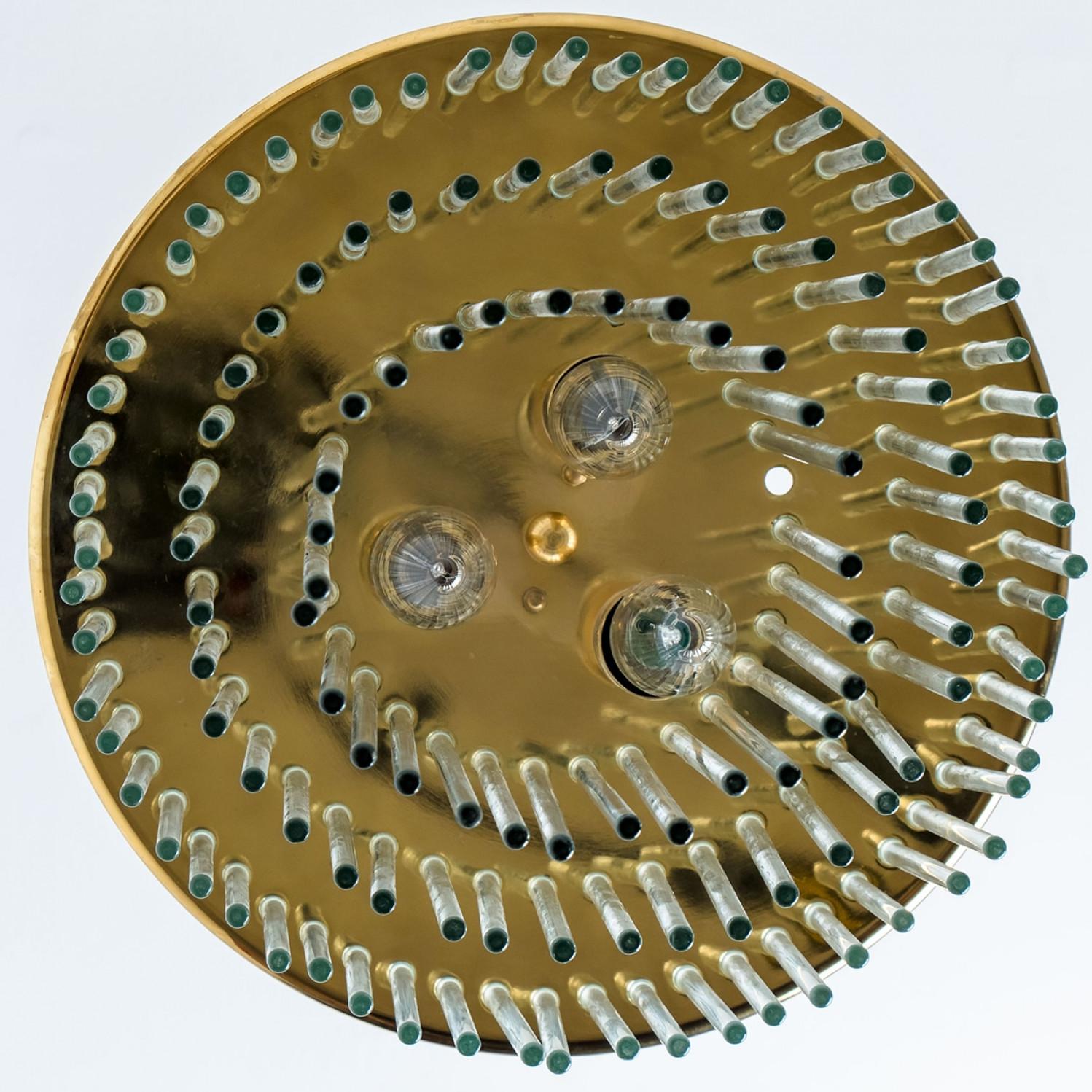 Lámpara de tubo de cristal dorado transparente by Sciolari, 1970s en venta 6