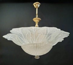 Clear Graniglia Murano Chandelier, 2 Available