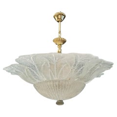 Clear Graniglia Murano Chandelier, 2 Available