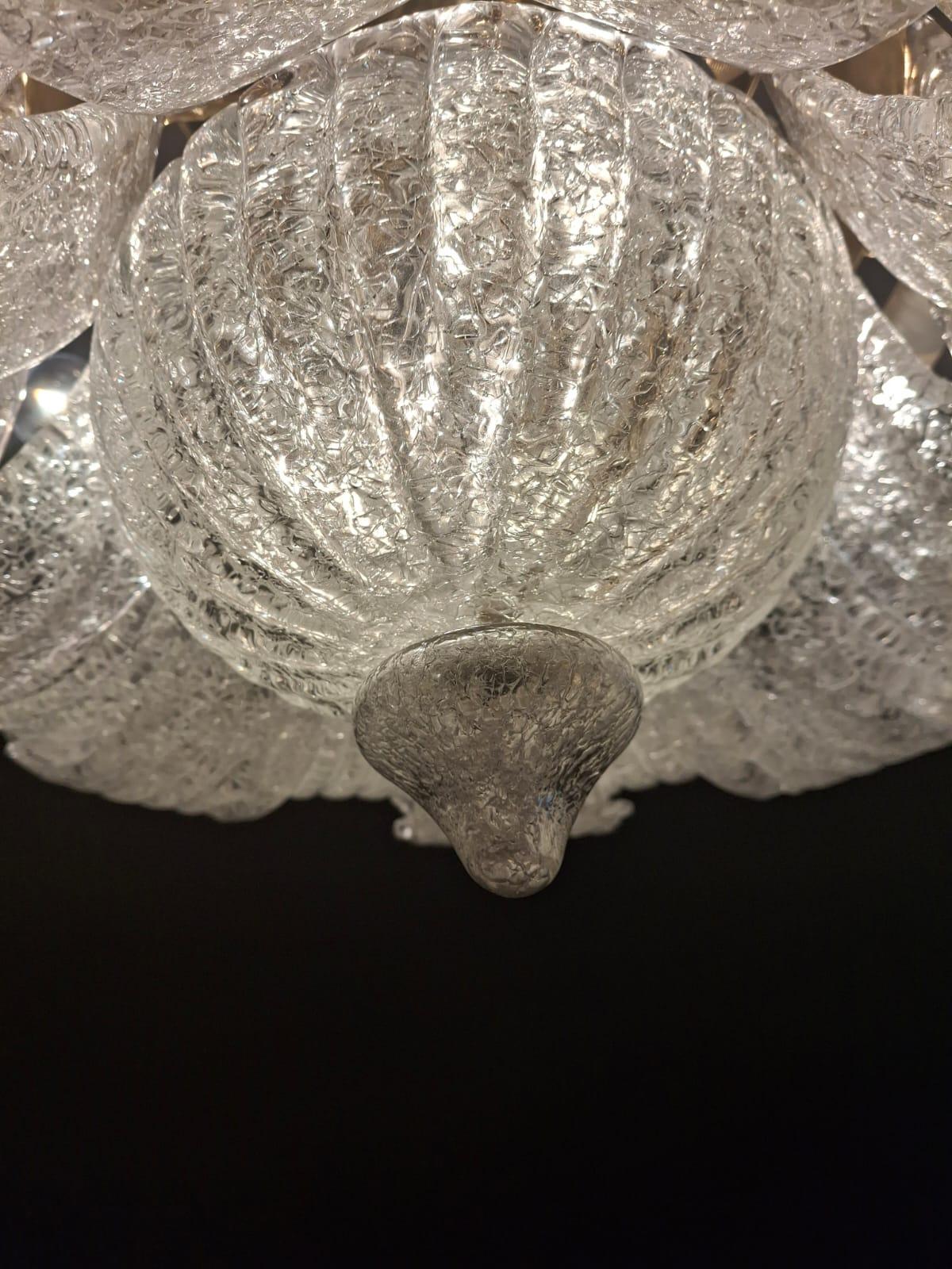 Clear Graniglia Murano Flush Mount, 2 Available For Sale 3