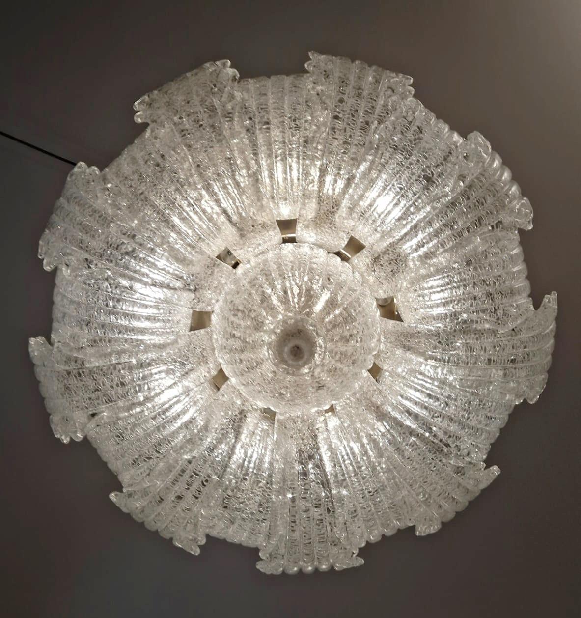 Clear Graniglia Murano Flush Mount, 2 Available For Sale 2