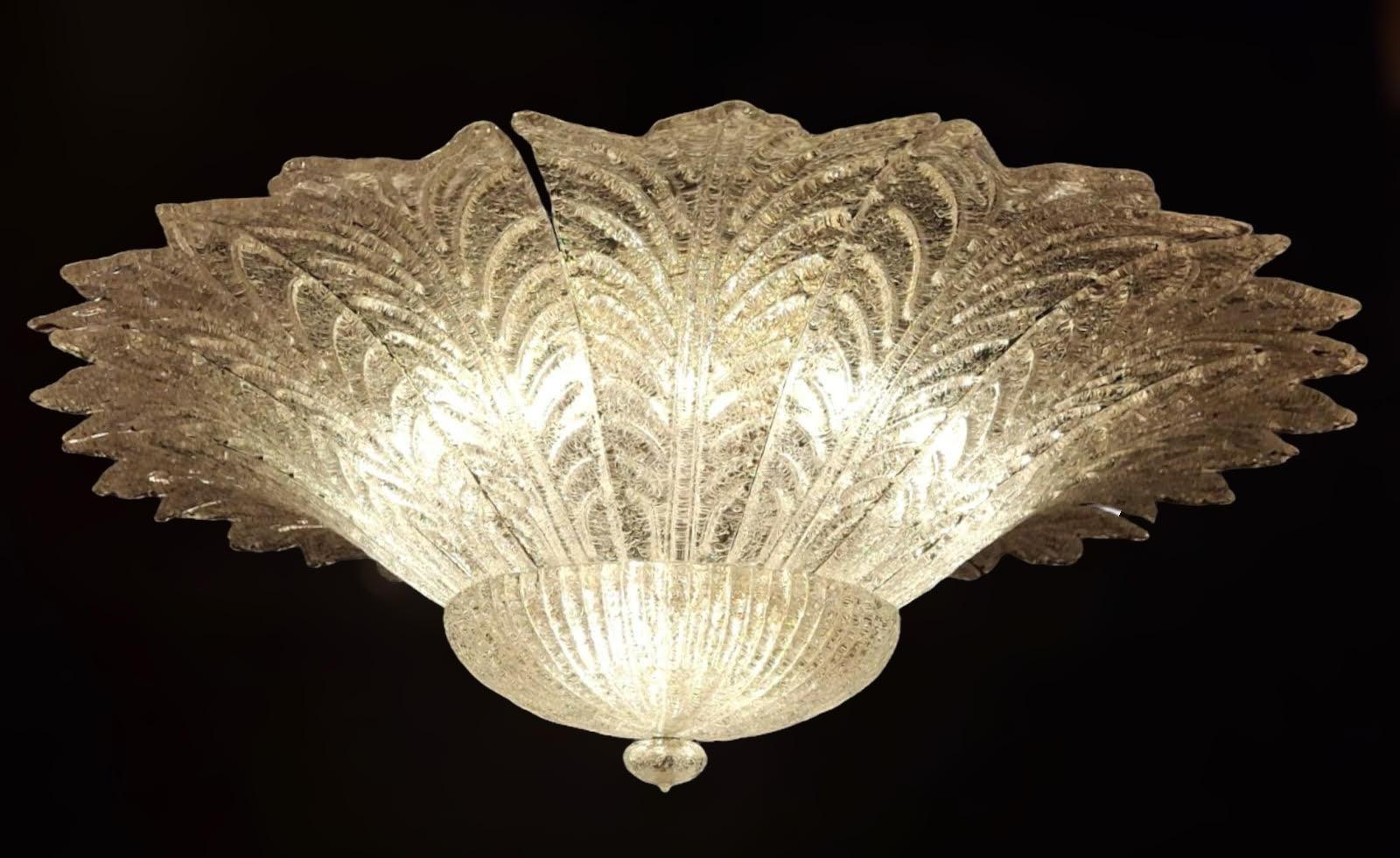 Mid-Century moderno Lampada da incasso trasparente Graniglia Murano in vendita